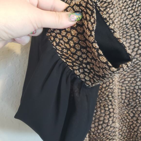 Vince Camuto Animal Print Gold Black Long Sleeve Blouse Plus Size 3x Mob Wife - Picture 3 of 8